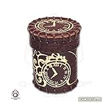 Golden Steampunk Leather Cup, Brown