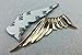 1 Pair Silver Angel Wings Emblem 3D Metal Car Auto Motorcycle Symbol Totem Badge Sticker Car Tuning Styling