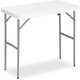 2.7ft Rectangular Folding Table for All-Occasion, Foldable Table with HDPE Tabletop and Steel Legs, Durable and Stable Small Folding Table, Perfect for Camping, Picnic, Party, Indoor &amp; Outdoor