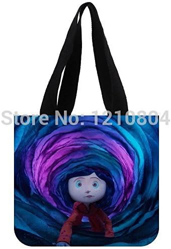 Shopping Bag Coraline Cartoon Two Sides Custom Cotton Canvas Cool Shopping Tote Bag Fashionable Shopping