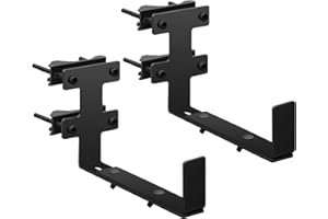 BSWAN Planter Box Bracket, Flower Box Holder Circular and Square Railings Brackets,Adjustable Deck Railing Planter Box Holder for Patio Garden Fence Pergola Balcony (2 Pieces)