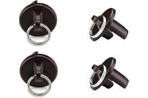 IVYSUN Sun Shade Parts End Cap with Ring,Weather Resistance,for Coolaroo Exterior Roller Shade,Outdoor Blinds,Roller Shades(Brown,4 PCS)