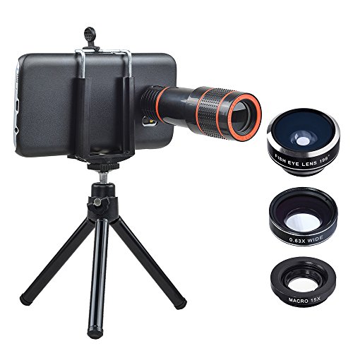 Apexel Optical HD 12X Zoom Camera Mobile Phone Telephoto/Wide Angle/Fisheye/Macro Lens with Hard Back Case for Samsung Galaxy S7