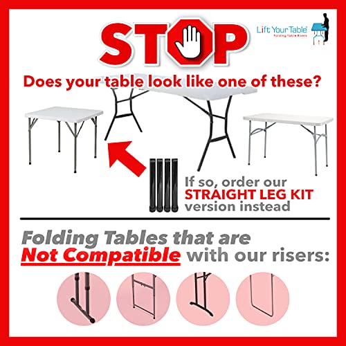 Lift Your Table® Folding Table Risers, Made In The USA, EasyToUse