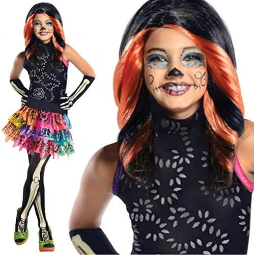 Child Monster High Skelita Calaveras Outfit Fancy Dress Costume Halloween Kids