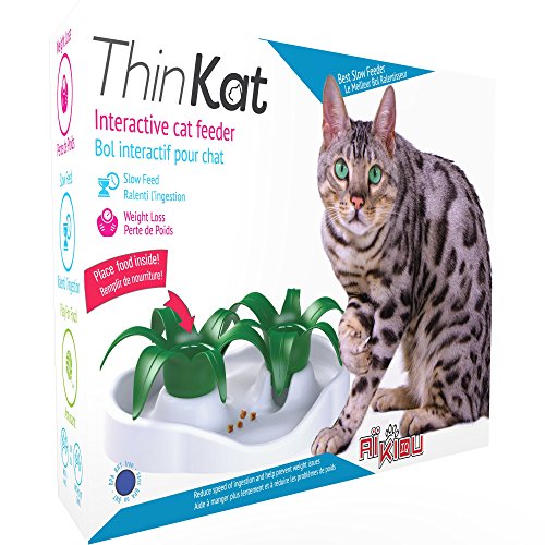 Aikiou Thin Kat Interactive Cat Bowl Slow Feed Flower Puzzle Wet