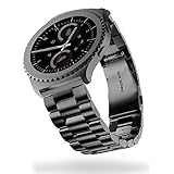 Fose 20mm Stainless Steel Watch Band Strap for Samsung Galaxy 42mm Gear S2 Classic Galaxy Active S4 - Black