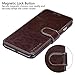 Belemay iPhone 8 Plus Case, iPhone 7 Plus Case, Genuine Cowhide Leather Case Wallet Flip Cover, Magnetic Clousure, Credit Card Holder, Kickstand, Cash Pocket for iPhone 8 Plus / iPhone 7 Plus - Brown