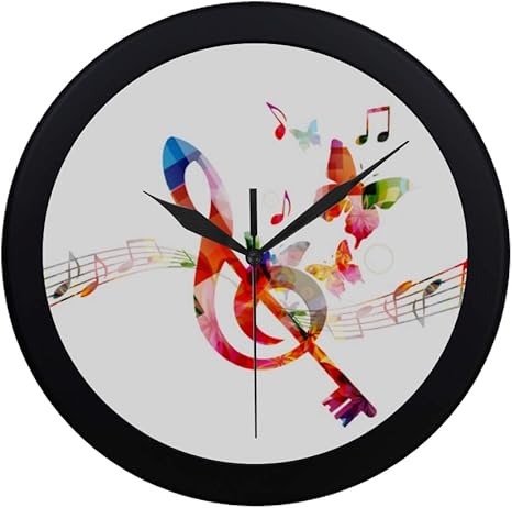 Amazon Co Jp Xhqzj 掛け時計 おもしろい音楽音符 壁 おしゃれ 見やすい 軽量 24 5cm 部屋装飾 寝室 オフィス 子供室 ホーム キッチン