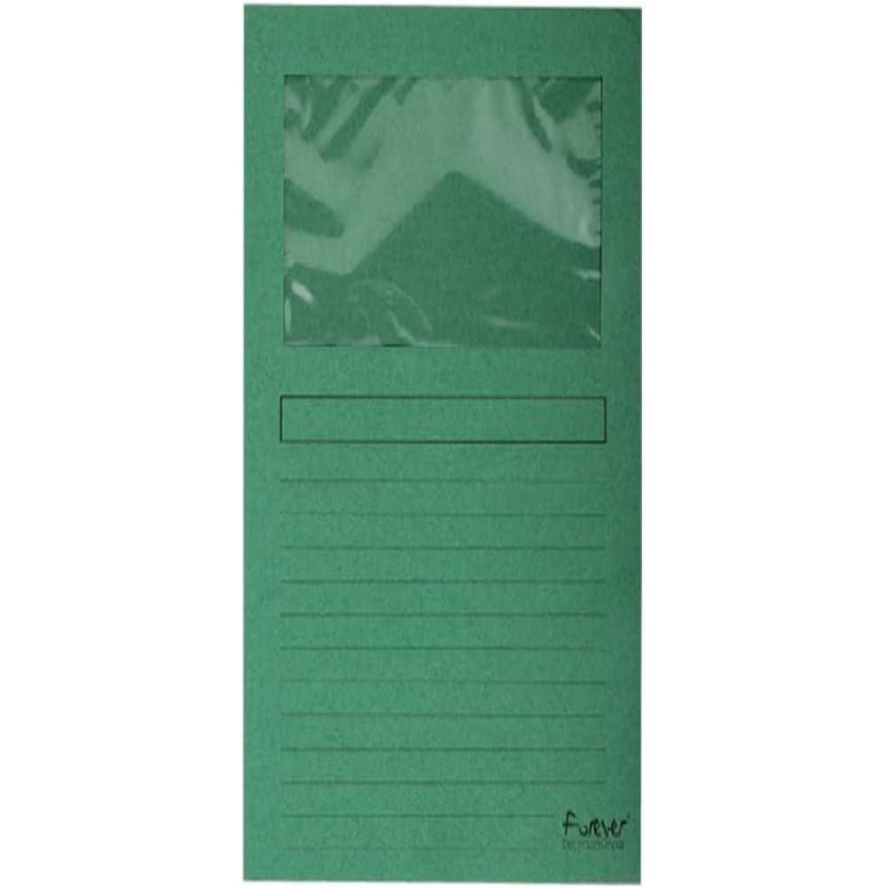 Exacompta - Ref 50103E - Forever Collection - Window Folders - 220 x 310mm in Size, Suitable for A4 Documents, 120gsm Recycled Board - Bright Green (Pack of 100)