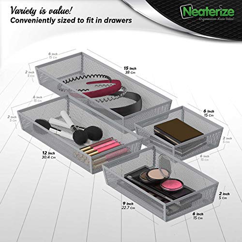 NEATERIZE Storage Bins for Closet Organization 4 Multipurpose Storage