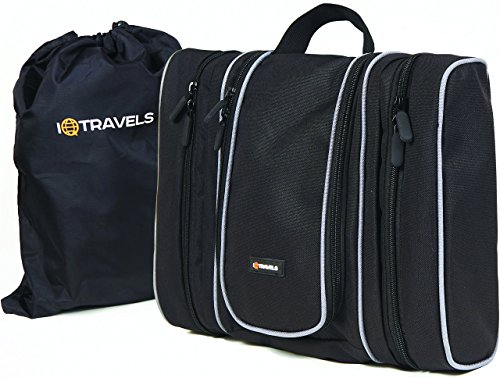 Toiletry bag (13 inches) with 3 detachable pockets + waterproof m…