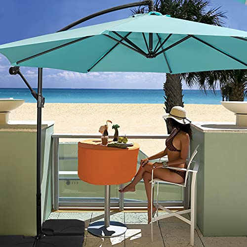 HAUSHOF 10FT Patio Umbrella, Outdoor Offset Hanging Cantilever Umbrella, Waterproof & UV Protection, Easy Assembly and Quick Tilt Adjustment, For Garden, Seaside, Pool, Yard