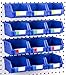 Right Arrange Pegboard Bins - 12 Pack Blue Large - Hooks to Any Peg Board - Organize Hardware, Accessories, Attachments, Workbench, Garage Storage, Craft Room, Tool Shed, Hobby Supplies, Small Parts