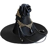Beaupretty Hat Clip, Witch Hat Mini Top Hat Gothic Witch Hat Headband Black Fascinator Hat, Steampunk Accessories Party Costume Stage Show Props