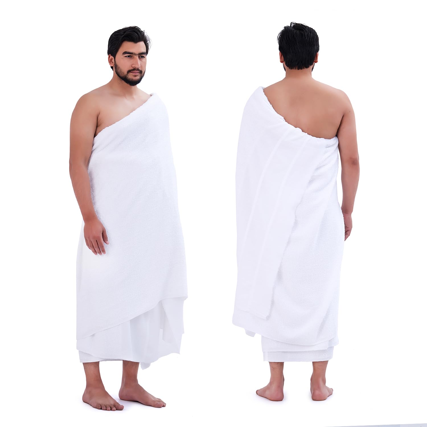 SweetNeedle Premium Terry Weave Ihram for Men for Hajj & Umrah - Non-Stitched, Soft & Absorbent Fabric | Lightweight, Comfortable & Travel-Friendly | 100% Pure Combed Cotton Ehram Ahram Towels