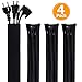 Bestfy Cord Organizer System Cable Management Sleeve, 19.5 inch, Wire Cover with Zipper, Cable Wrap, Cord Sleeves for TV, Computer, Office, Home Entertainment, 4 Pack primary