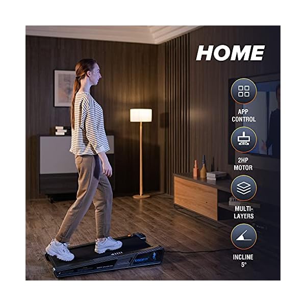 Egofit-Walker-Pro-Small-Under-Desk-Electric-Treadmill-Walking-Machine-with-LED-Screen-Compact-Fit-Desk-Exerciser Walking Treadmill Foladble Walking Pad with Incline 5° Folding Treadmills for Home Egofit Walker Plus M1T, 6KMH LCD…