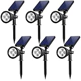 InnoGear Upgraded Solar Lights 2-in-1 Waterproof Outdoor Landscape Lighting Spotlight Wall Light Auto On/Off for Yard Garden Driveway Pathway Pool, Pack of 6 (White Light)