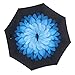 Elover 32in X 8 Panels Double Layer Inverted Umbrella, C - Blue Daisy
