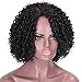 AISI HAIR Natural Afro Kinky Curly Wig Black Curly Synthetic Hair Wig Short Afro Curly Wig Heat Resistant Fiber Hair Side Part Wig for Women