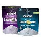 Milliard Epsom Salt 5lbs. Magnesium Sulfate USP Grade BULK bag + Milliard 100% Pure Food Grade Citric Acid - 5 lb. bag