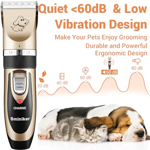 Sminiker Professional Rechargeable Cordless Dogs Cats Horse Grooming