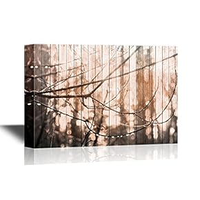 Water Drops on Tree Twig in Fall Forest