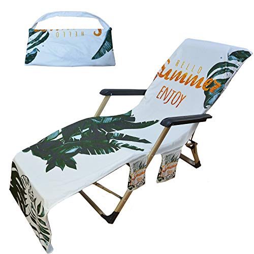 Beach Towel Chair Covers Pool Lounge Chair Covers Towel with Pockets