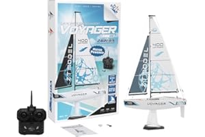PLAYSTEAM Voyager 400 2.4GHz RC Motor Powered Sailboat in Blue - 26" Tall