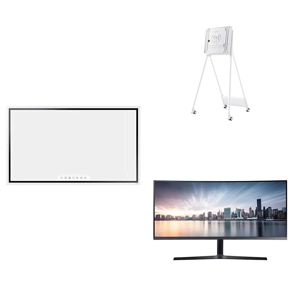 Samsung Flip 2 WM55R 55 Inch Digital Flipchart for Business 4K UHD 3840x2160 Light Gray with Stand f