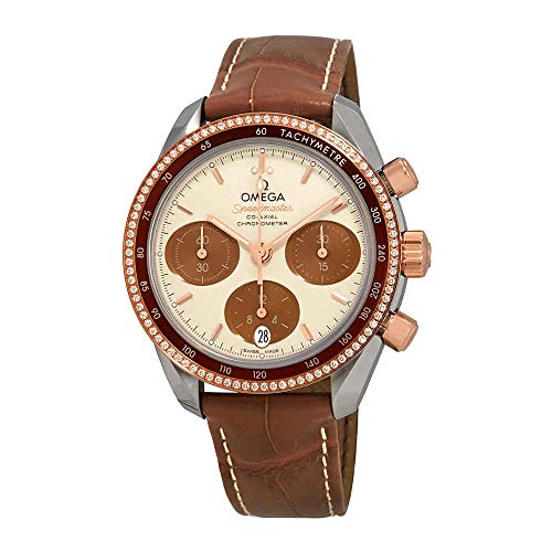 Omega Speedmaster Chronograph Stainless Steel & Rose Gold Diamond Ladies Watch 324.28.38.50.02.002
