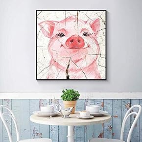 Floating Framed Canvas Wall Art for Living Room, Bedroom Wooden Background Animal Canvas Prints for Home Decoration Ready to Hang - 16x16 inches