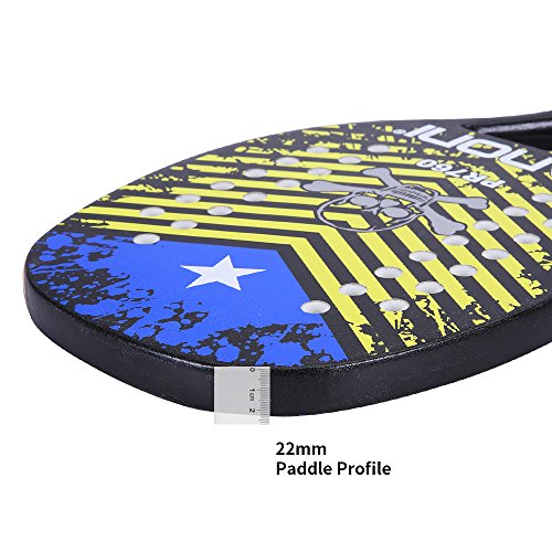 ianoni Beach Tennis Racket,Carbon Fiber Grit Face with EVA Memory Foam Core Beach Tennis Racket (PR760)
