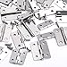 Hicarer 60 Pieces Small Hinges Retro Decorative Mini Hinges and 300 Pieces 7 mm Micro Tiny Screws with Storage Box for Dollhouse Door Cabinet Crafts Wooden Jewelry Box Outdoor Decor, 2 Sizes (Silver)