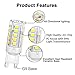DiCUNO G9 LED Ceramic Base Light Bulbs, 4W (40W Halogen Equivalent), 400LM, Daylight White (6000K), G9 Base, G9 Bulbs Non-Dimmable for Home Lighting, 12-Pack