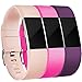 Maledan Bands Replacement Compatible with Fitbit Charge 2, 3-Pack, Large Blush/Rose Pink/Plum