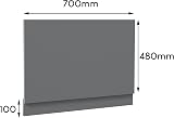 AURORA 700mm End Bath Panel Grey Gloss 18mm MDF Wooden Plinth Easy Cut view 4