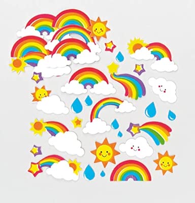 Baker Ross Lot De 120 Autocollants Arc En Ciel Très Colorés En Mousse Idéal Pour Les Activités Créatives De Collage