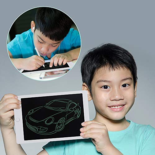 Coxtnbio 10 inch LCD Writing Tablet, Doodle Board Digital Graphics Tablet Kids Drawing Board with Lock & Stylus & Erase Button | Harmless to Eyes | Great for Kids (Pure White) - Thumbnail 5