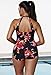 Aquabelle Women's Chlorine Resistant Poppies Sarong Front Swimsuit