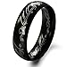 One Hypoallergenic Black Titanium Stainless Steel Lord Power Ring Size 6, 7, 8, 9, 10, 11, 12, and 13 Engagement Promise Wedding Band