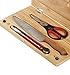 Wealers Kitchen Cutting Board Chopping Knife and Board Set Wooden Professional Knife with Foldable Board – Travel-Friendly Kit Ideal for Camping Picnics Durable Wood & Stainless-Steel (Large 5 Piece)