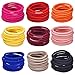 eBoot 100 Pieces 4mm Hair Elastics No Metal Elastics Hair Bands Ponytail Holders, Multicolored