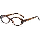 JOVAKIT Oval Blue Light Blocking Glasses for Women Men Vintage Fashion Small 90s Retro Oval Frame Style Eyeglasses