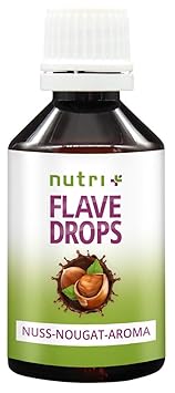 Flave-Drops Nuss-Nougat 50ml - Kalorienfreie Aroma-Tropfen - Geschmackstropfen zum Süßen und Backen - Flavor Drop Vegan - Fla