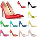 Loslandifen Womens Shoes Closed Toe High Heels Women's Pointed Slender Leather Pumps