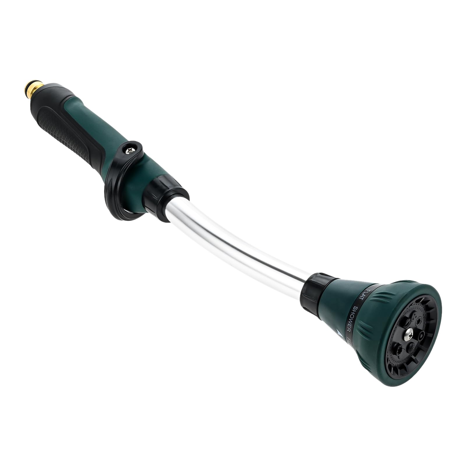 DRELD Watering Wand Garden, 15-inch Sprayer Wand Hose Nozzle with 8 Adjustable Watering Patterns and Thumb Control Shut Off Valve for Ground Cleaning, Car and Pet Washing, Lawn Watering (Green)