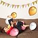 LeeSky 100Pcs 12inch Thicken Round Pearlescent Latex Balloons- Gold & Pink & White Latex Balloons and Vintage Style Pennant Banner for Bachelorette Wedding Party Decoration Supplies
