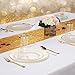 WDF 102 pieces Gold Plastic Plates- Ivory with Gold Rim Disposable Party Wedding,Premium Heavy Duty 51-10.25